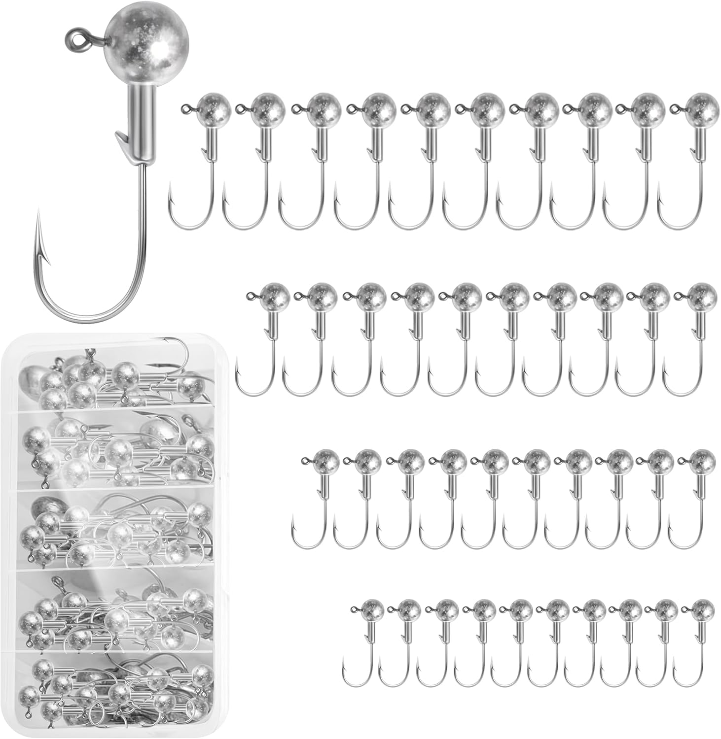 Saltwater Fishing Hook - 40 Pack Fishing Jig Heads Set
