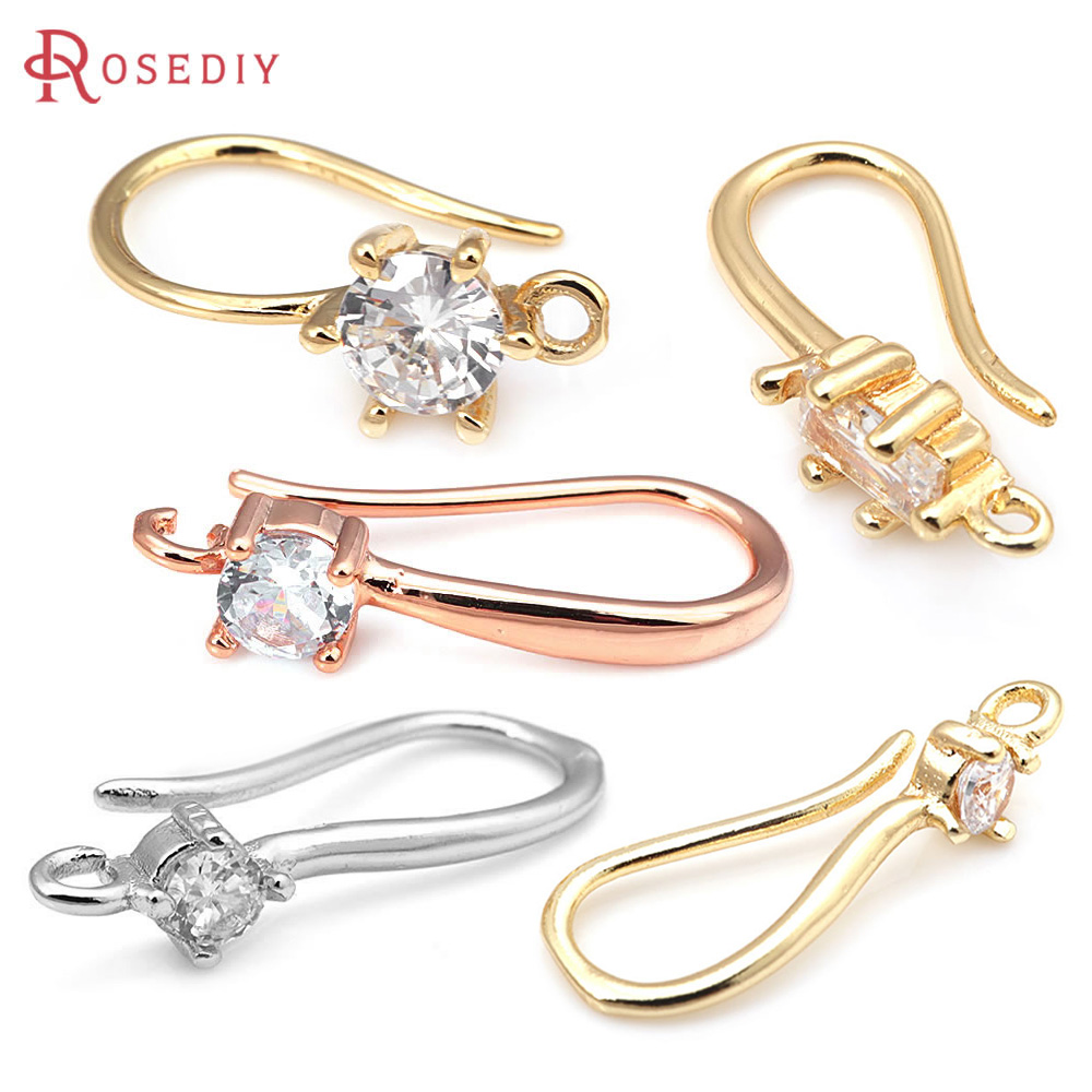Circle Hook Set - 18K Gold Color Brass with Zircon