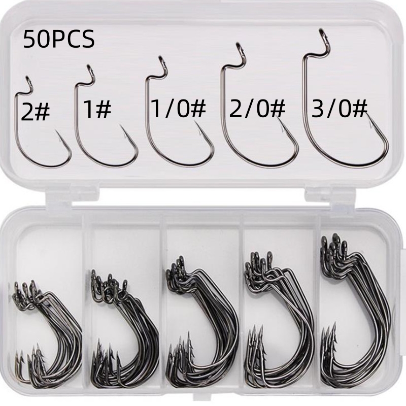 Fishing Equipment Hook - 50Pcs/Box High Carbon Steel Fishing Hooks