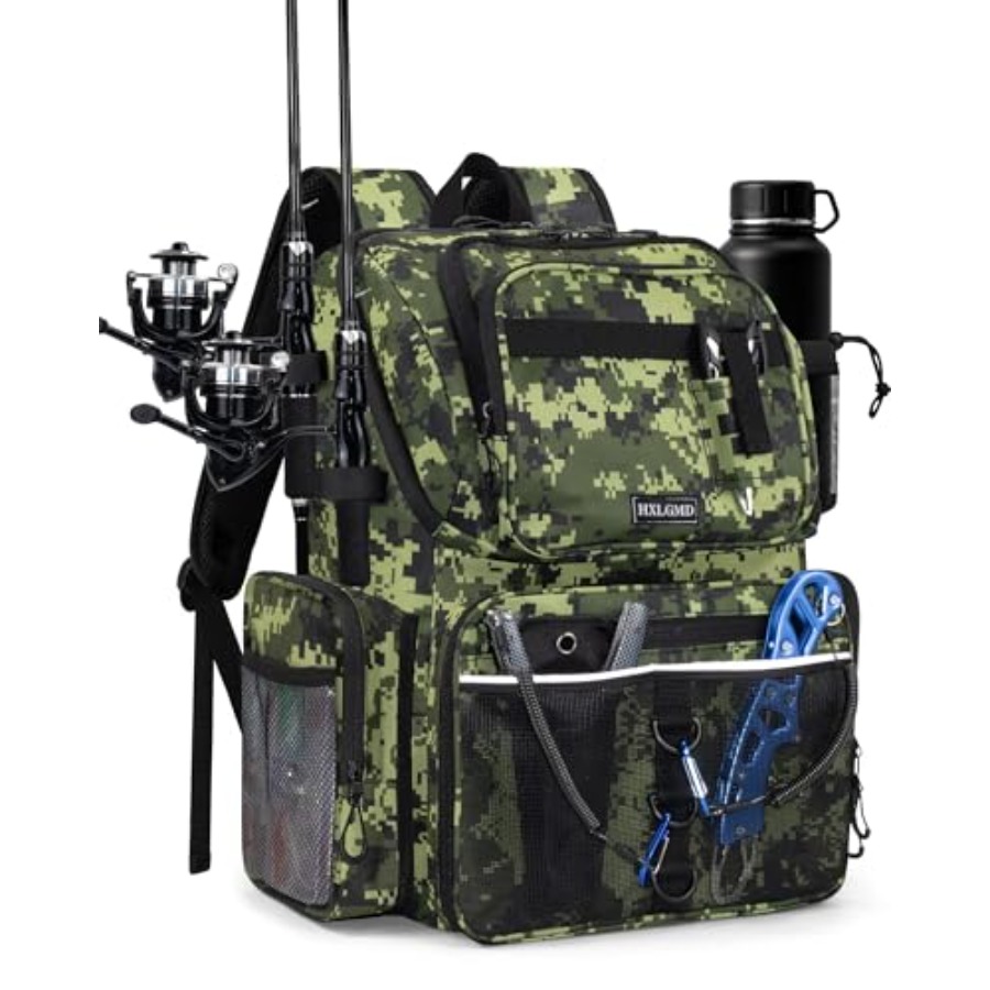 Rod Holder Fishing - Fishing Backpack with Rod Holders, 43L