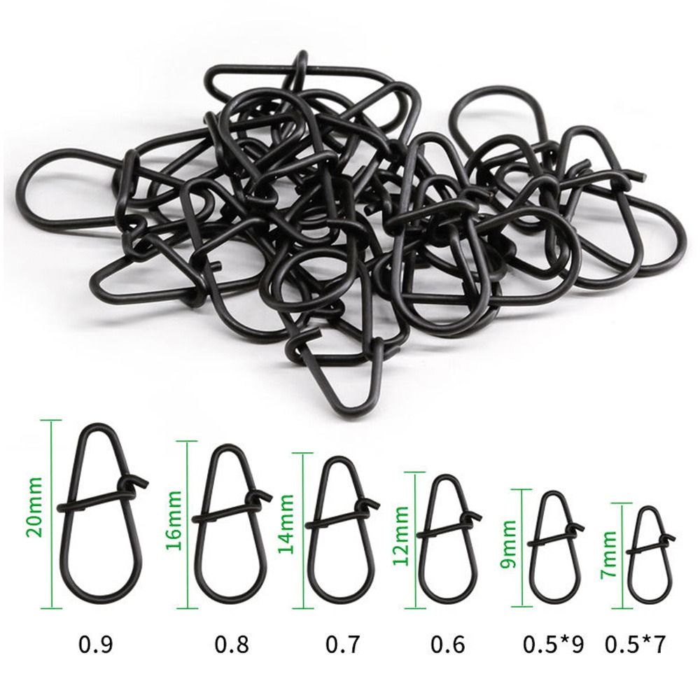 100Pcs/lot Matte black Snap Fi - مراجعة Fishing Equipment Hook وسعره