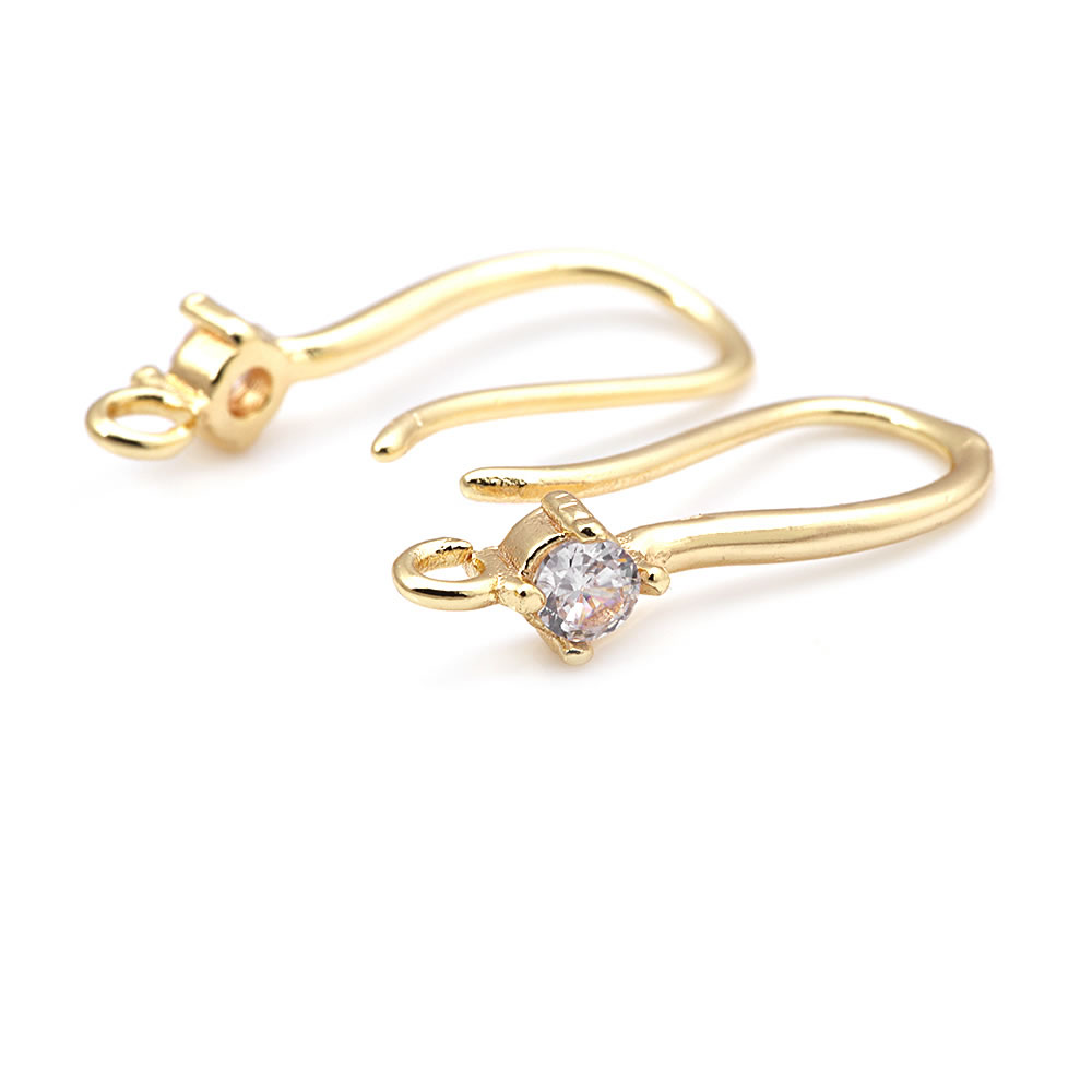 18K Gold Color Brass with Zirc - مراجعة Circle Hook Set وسعره