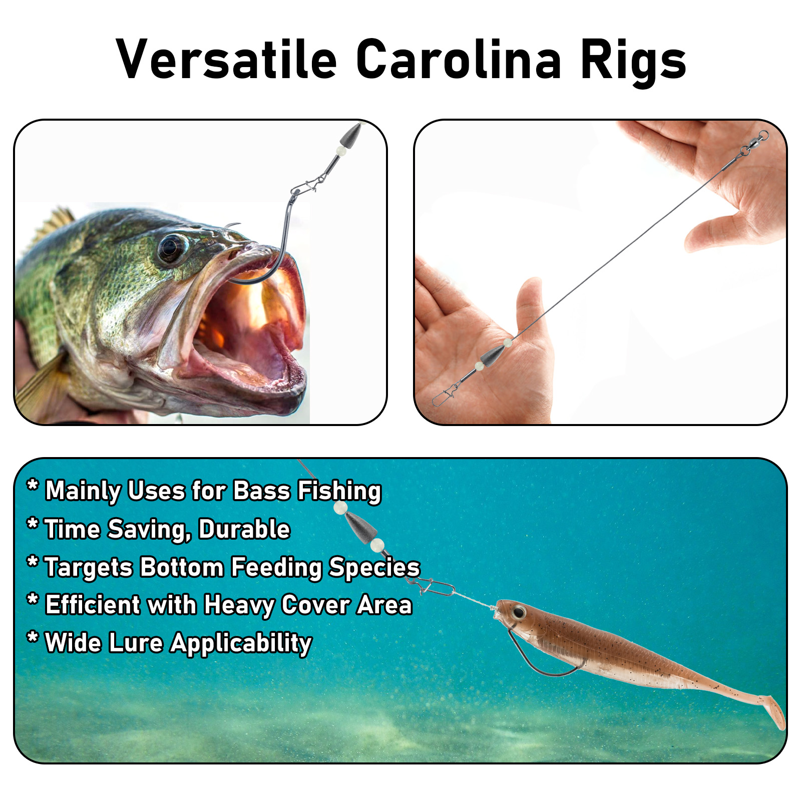 10pcs Carolina Rig Anti-bite F - مراجعة Snell Fishing Rig وسعره