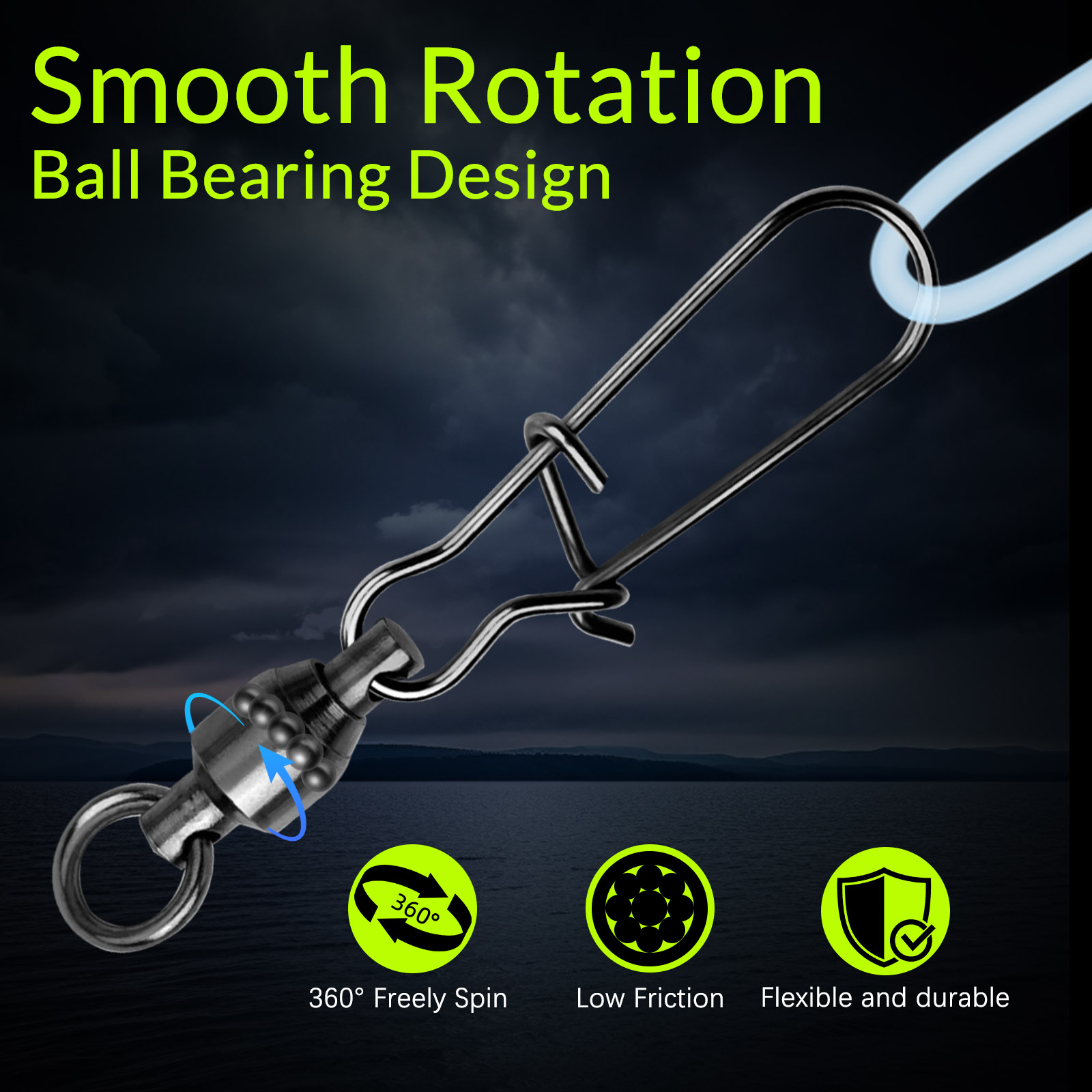 9KM 10PCS Ball Bearing Swivel  - مراجعة Baitcasting Reel وسعره
