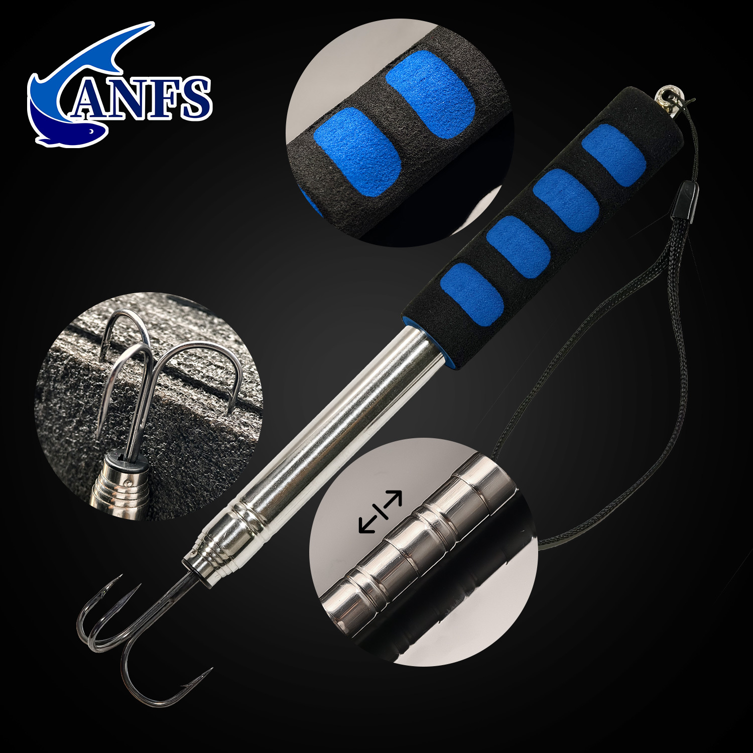 ANFS 1pcTelescopic Fishing Gaf - مراجعة Saltwater Fishing Hook وسعره