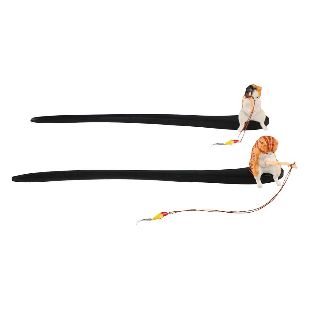 Cute Cat Fishing Wooden Hair S - مراجعة Fishing Equipment For Kids وسعره