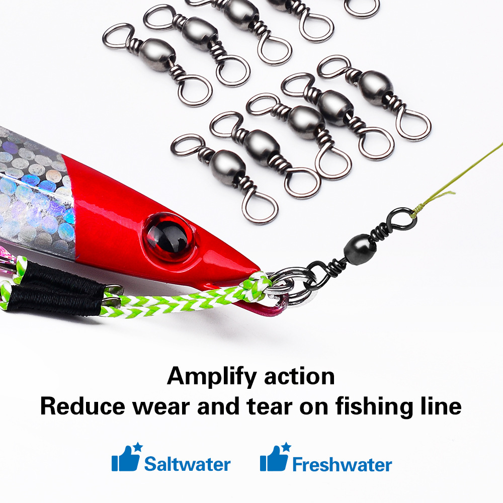 100Pcs Fishing Swivels Connect - مراجعة Saltwater Fishing Hook وسعره
