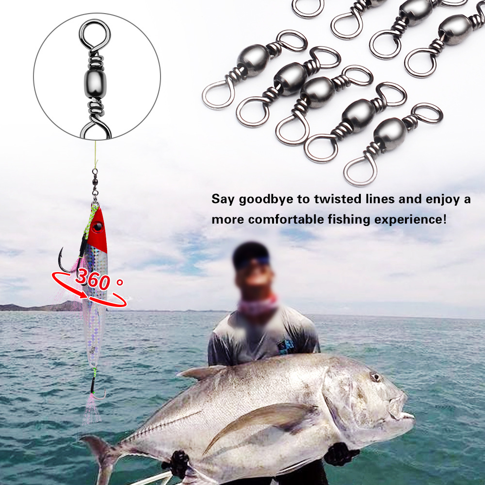 100Pcs Fishing Swivels Connect - مراجعة Saltwater Fishing Hook وسعره