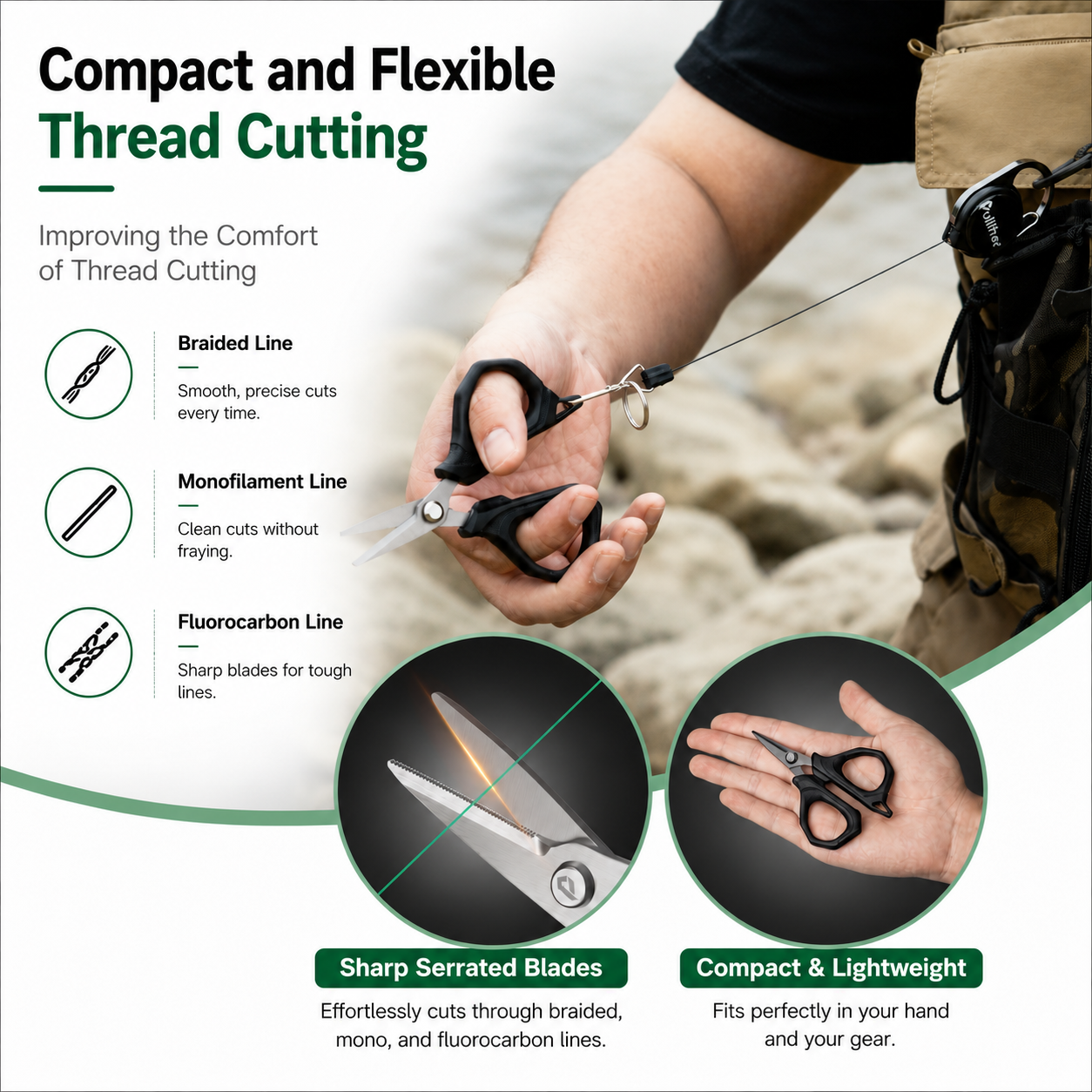 Fishing Scissors Stainless Ste - مراجعة Braided Fishing Line وسعره