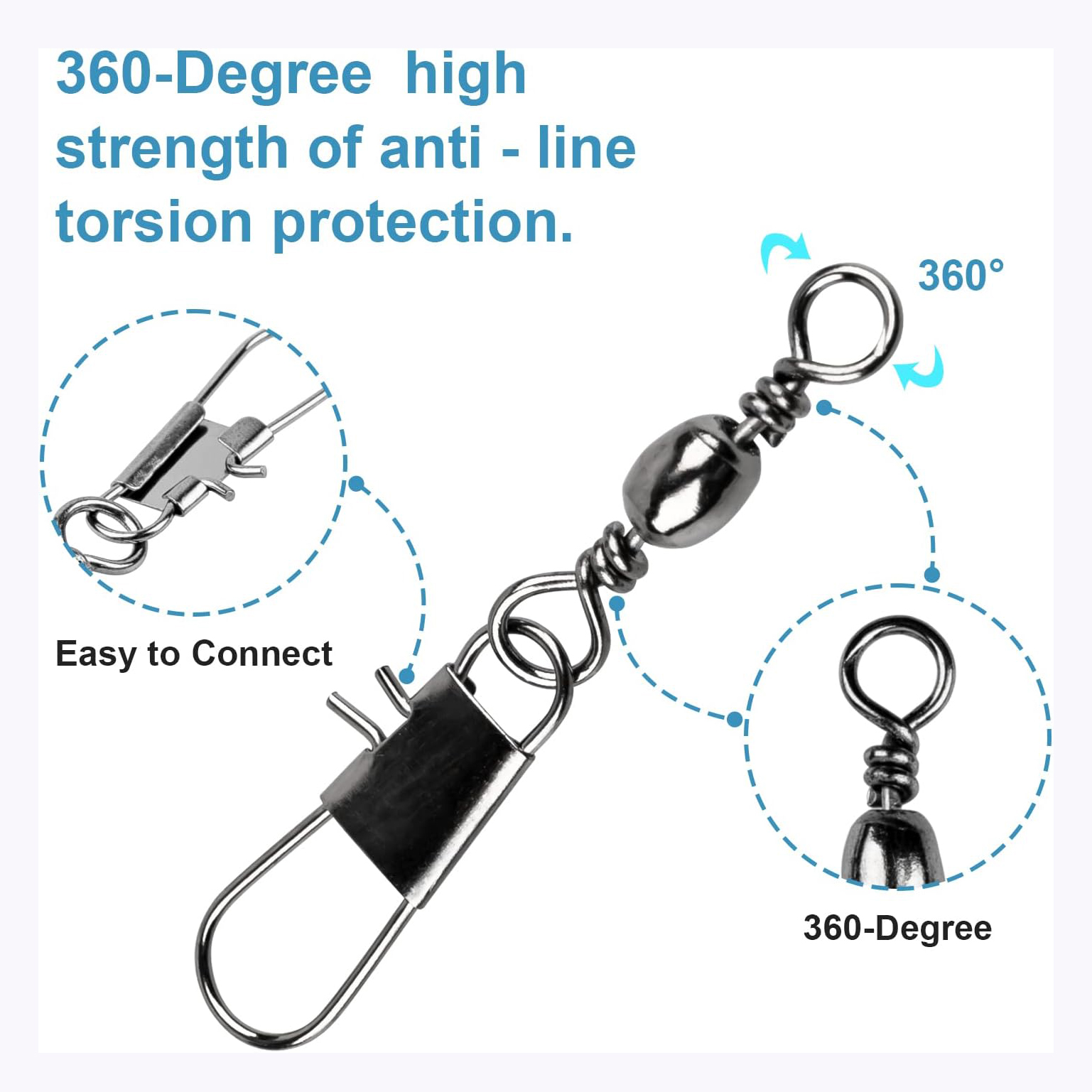 100Pcs/Lot 4#6#8#10#12# Swivel - مراجعة Fishing Equipment Hook وسعره