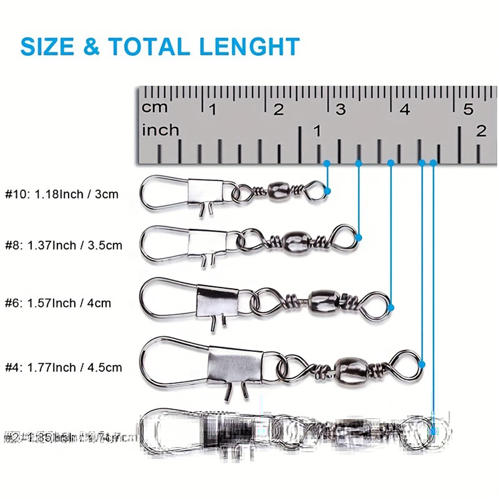 100Pcs/Lot 4#6#8#10#12# Swivel - مراجعة Fishing Equipment Hook وسعره