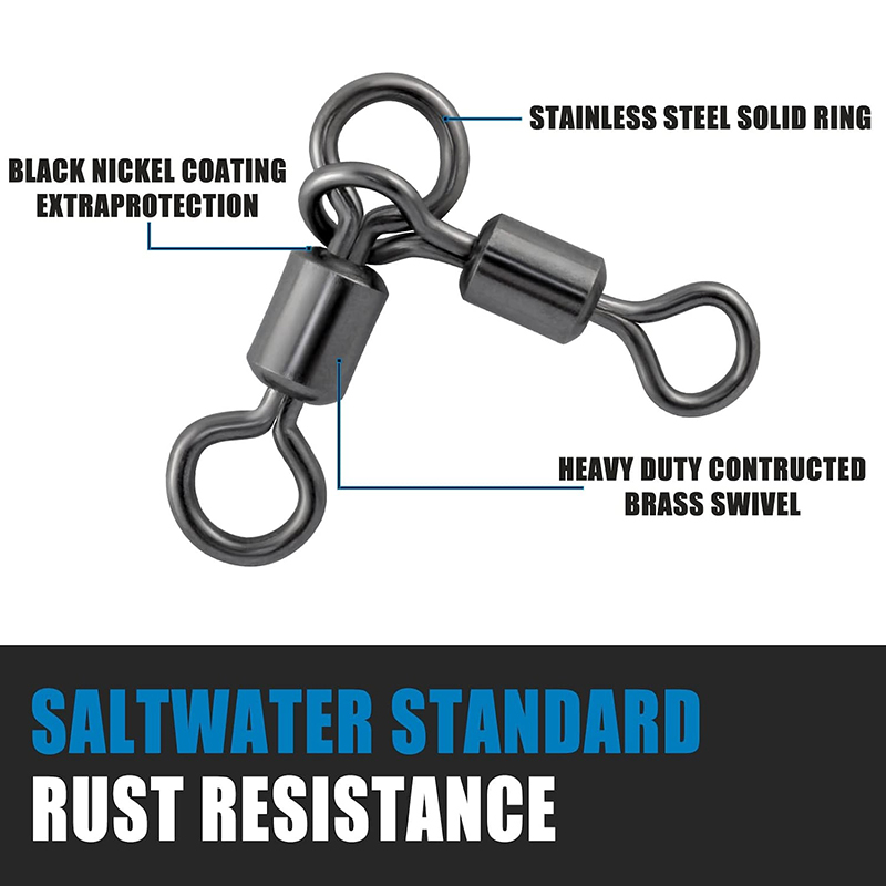 PRO BEROS 50Pcs 3 Way Swivels  - مراجعة Saltwater Fishing Hook وسعره