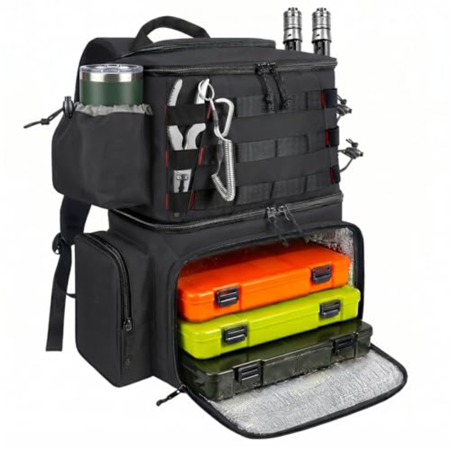 Fishing Backpack, Water Resist - مراجعة Rod Holder Fishing وسعره