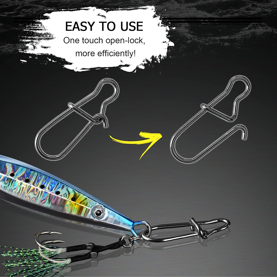 50Pcs Crankbait Snaps Stainles - مراجعة Fishing Equipment Carp وسعره
