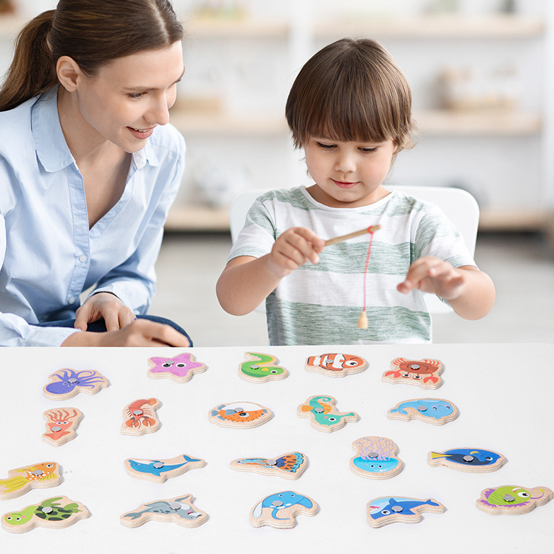 Wooden Magnetic Fishing Toys f - مراجعة Fishing Equipment For Kids وسعره