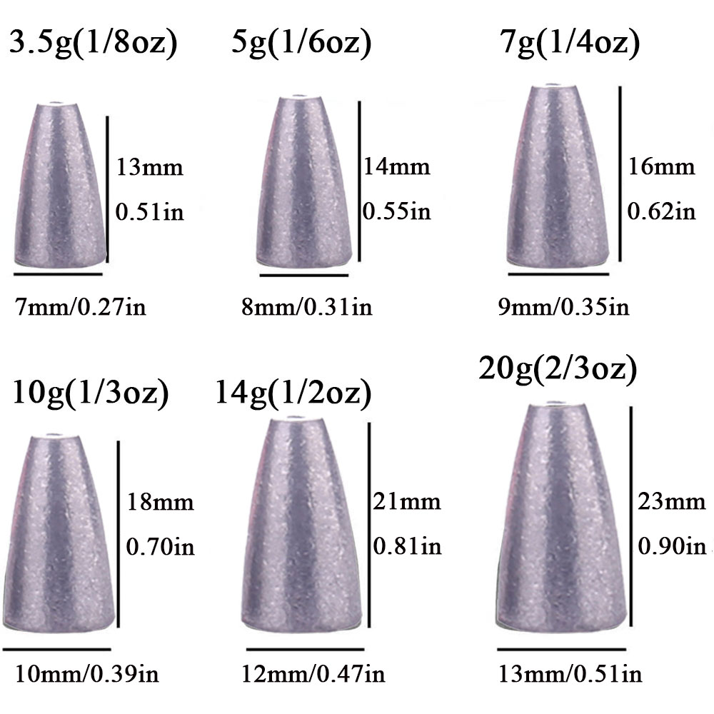 3.5g 5g 7g 10g 14g 20g Bullet  - مراجعة Fishing Equipment Wholesale وسعره